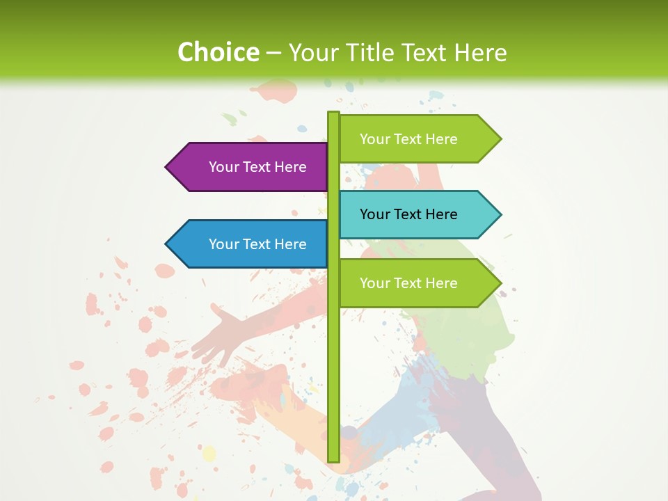 Dancing Boy With Colorful Spots And Splashes PowerPoint Template