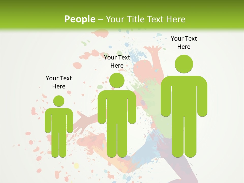 Dancing Boy With Colorful Spots And Splashes PowerPoint Template