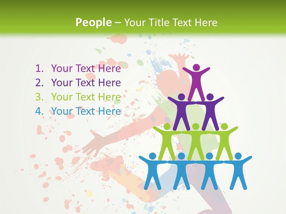 Dancing Boy With Colorful Spots And Splashes PowerPoint Template