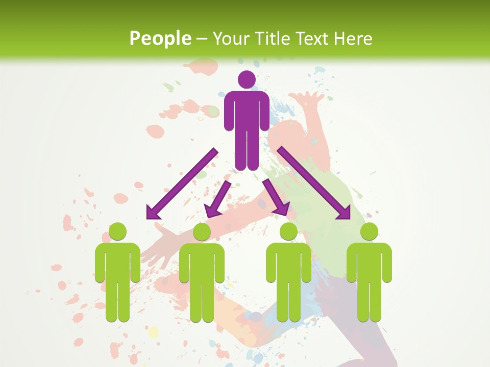 Dancing Boy With Colorful Spots And Splashes PowerPoint Template