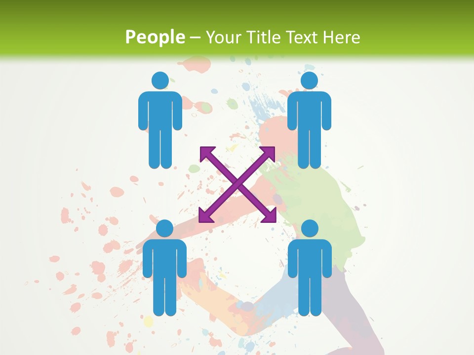 Dancing Boy With Colorful Spots And Splashes PowerPoint Template