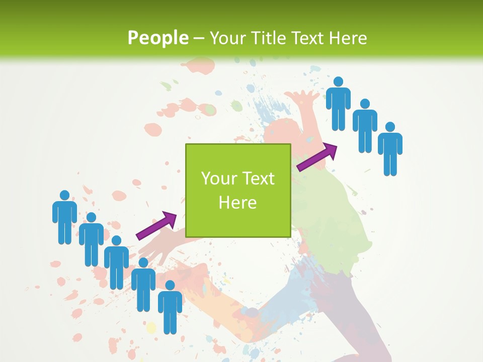 Dancing Boy With Colorful Spots And Splashes PowerPoint Template