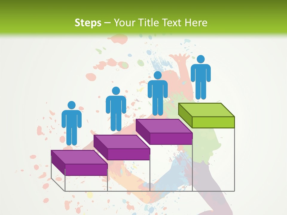 Dancing Boy With Colorful Spots And Splashes PowerPoint Template