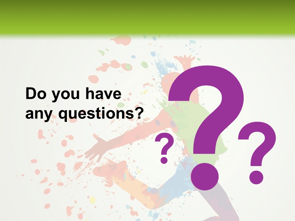 Dancing Boy With Colorful Spots And Splashes PowerPoint Template