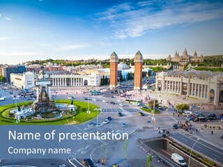 City Square Of Spain PowerPoint Template