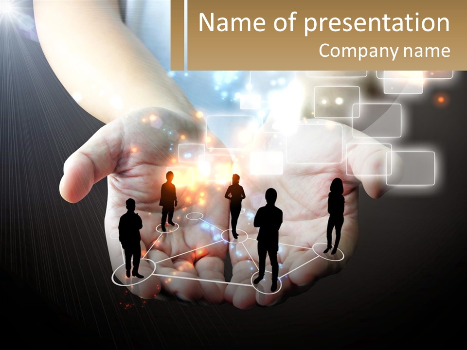 Virtual People And Connections PowerPoint Template