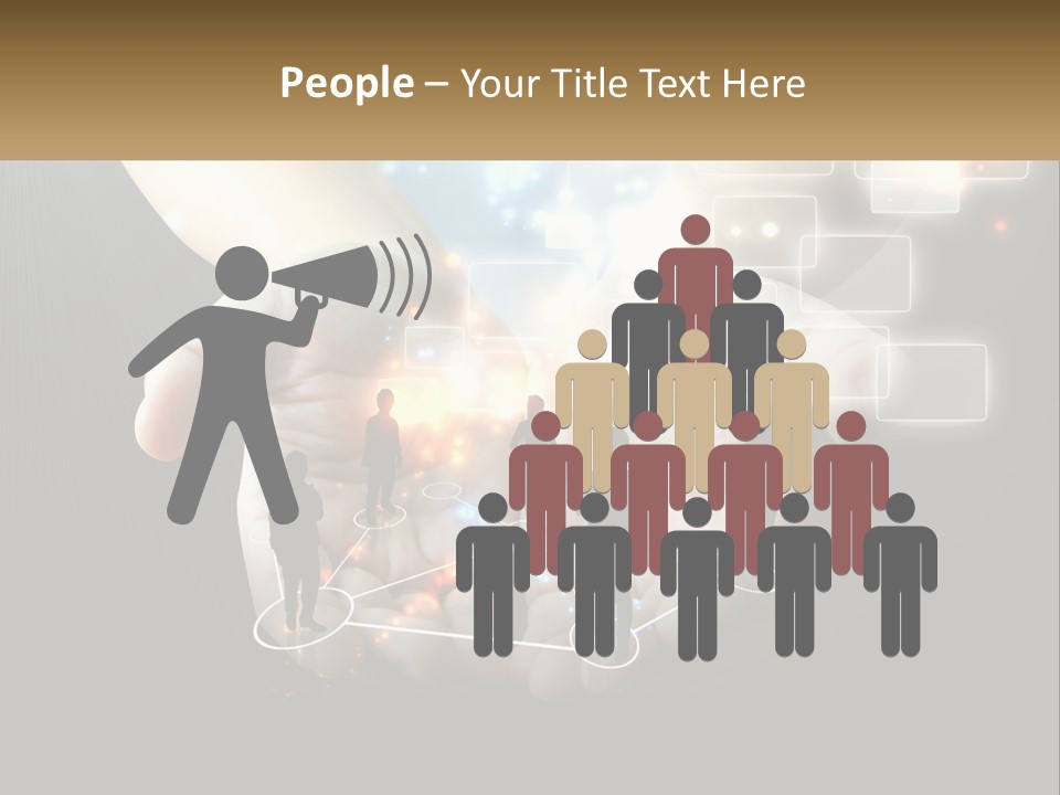 Virtual People And Connections PowerPoint Template