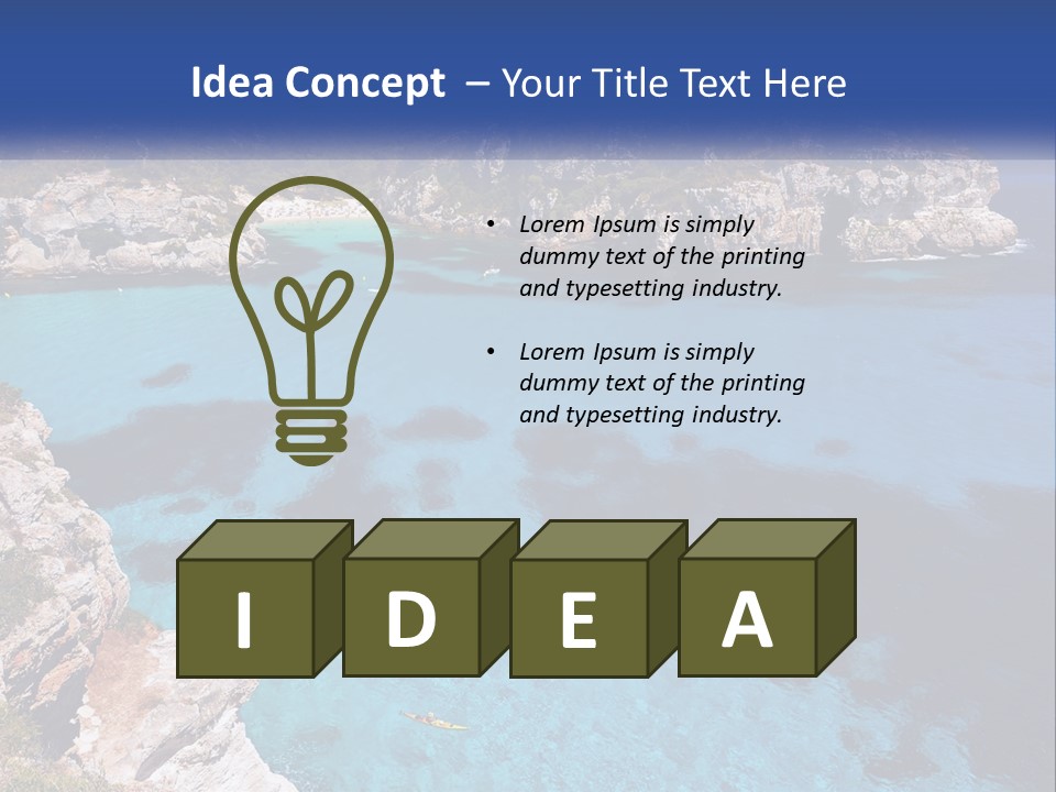 An Island In The Ocean PowerPoint Template