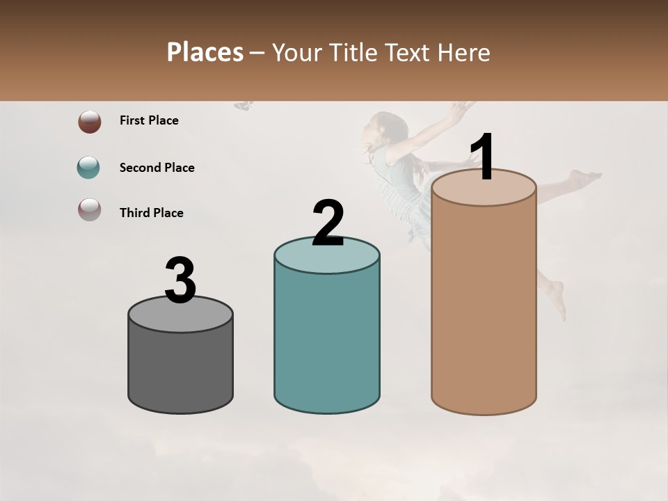 Girl Flying In The Sky PowerPoint Template