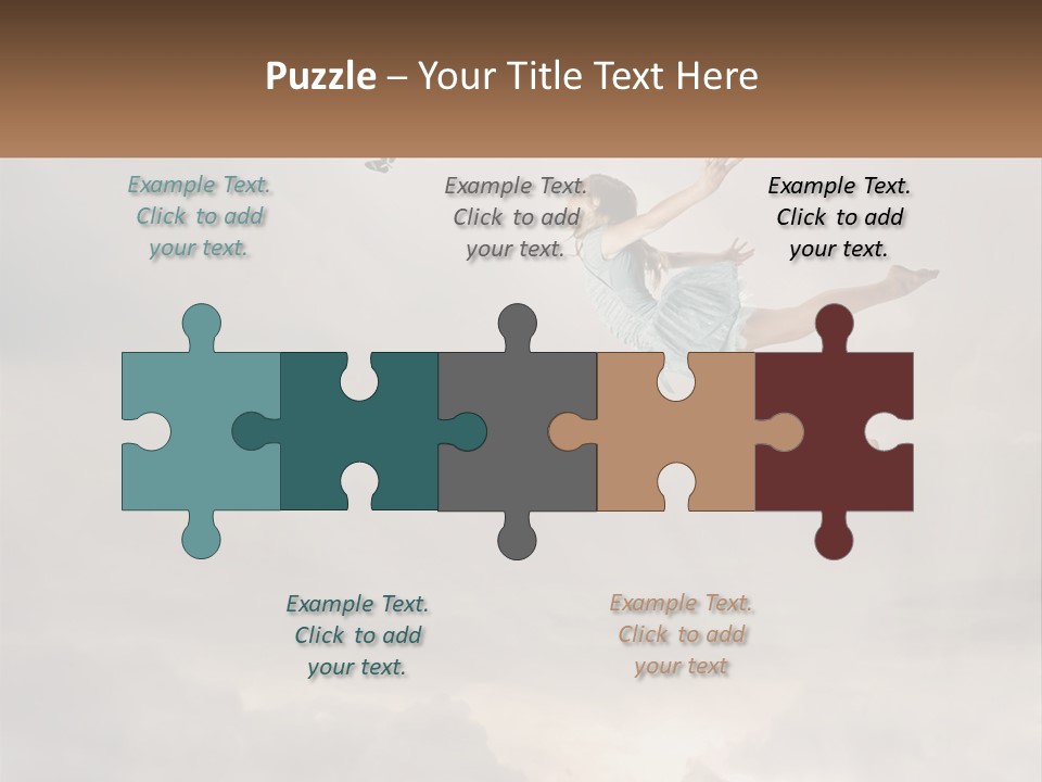 Girl Flying In The Sky PowerPoint Template