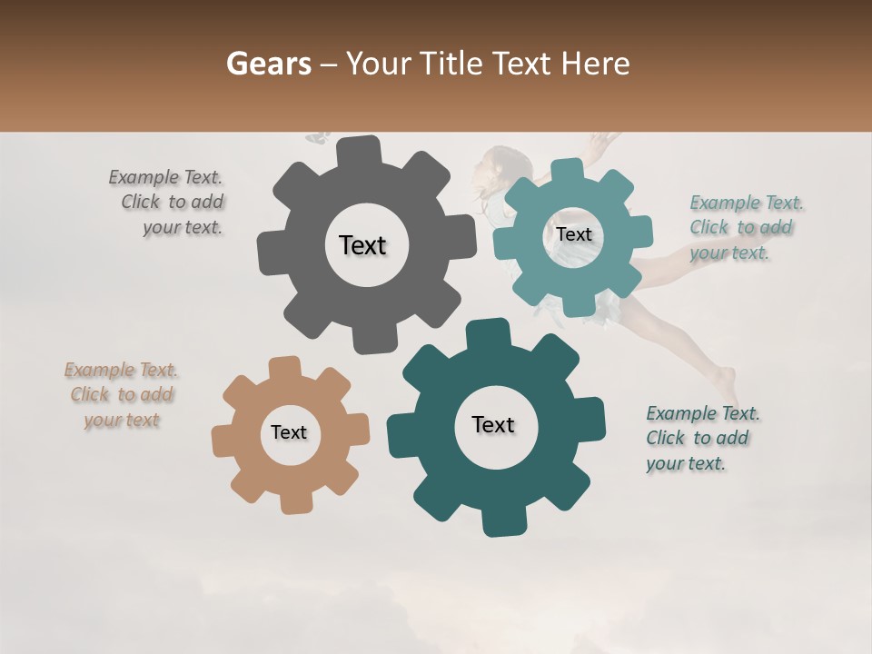 Girl Flying In The Sky PowerPoint Template