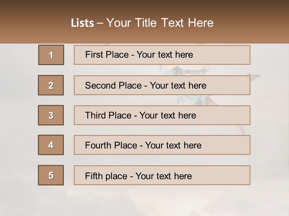 Girl Flying In The Sky PowerPoint Template