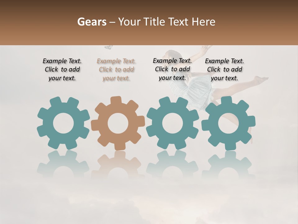 Girl Flying In The Sky PowerPoint Template