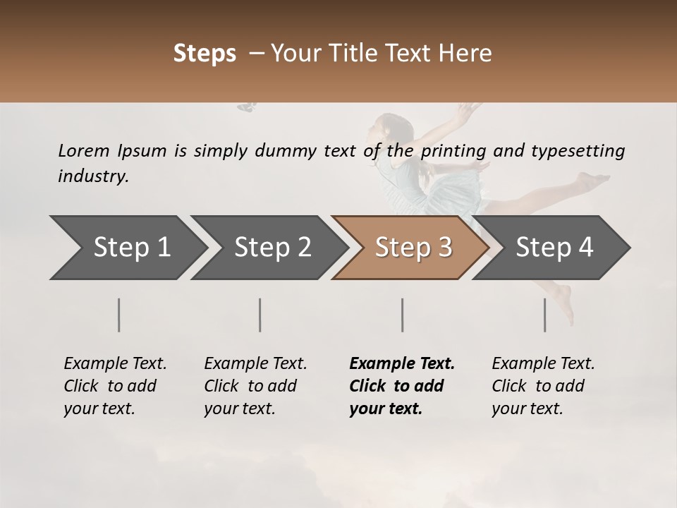 Girl Flying In The Sky PowerPoint Template