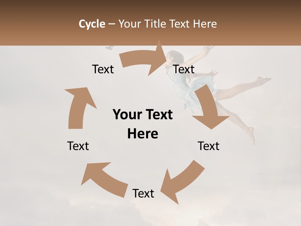 Girl Flying In The Sky PowerPoint Template