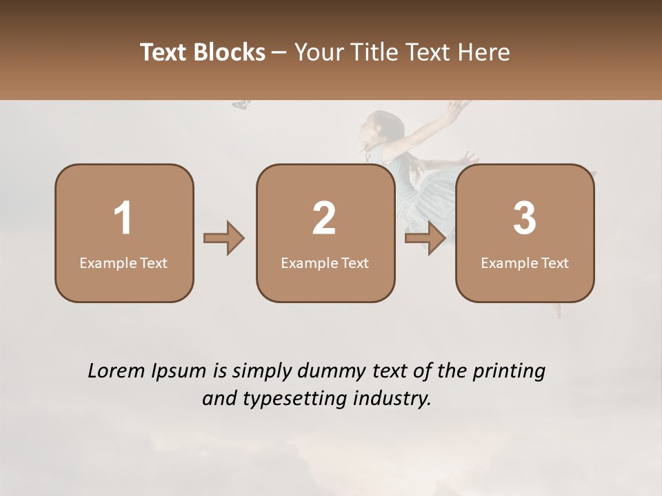 Girl Flying In The Sky PowerPoint Template