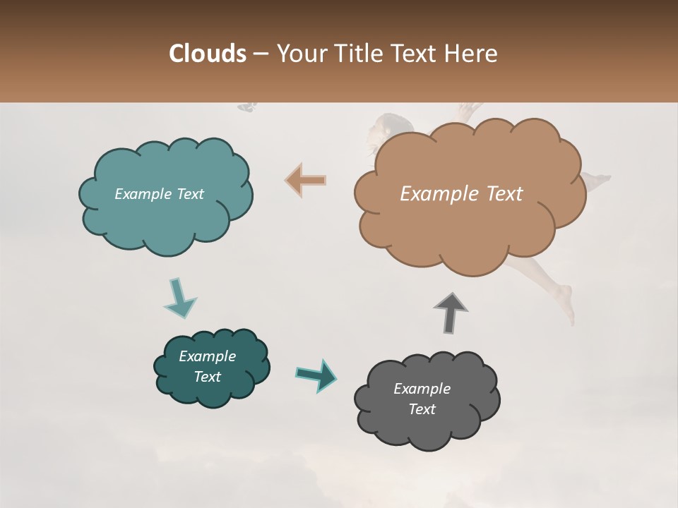 Girl Flying In The Sky PowerPoint Template