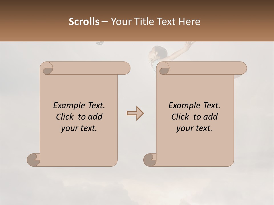 Girl Flying In The Sky PowerPoint Template
