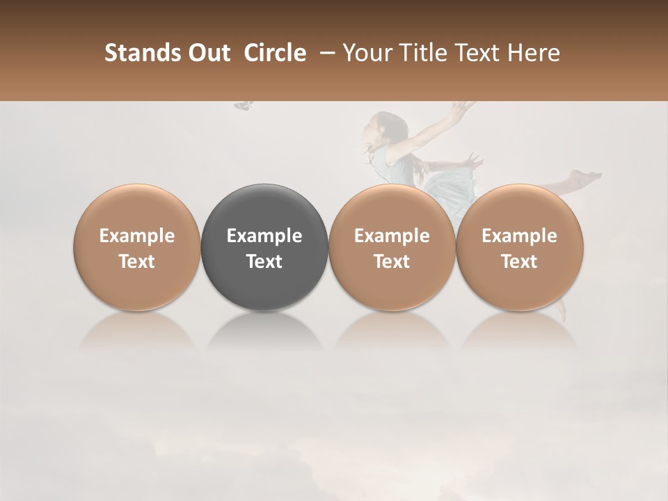 Girl Flying In The Sky PowerPoint Template