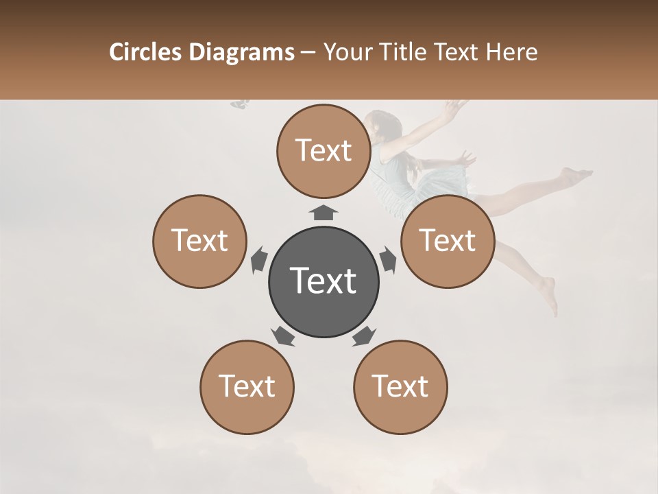 Girl Flying In The Sky PowerPoint Template