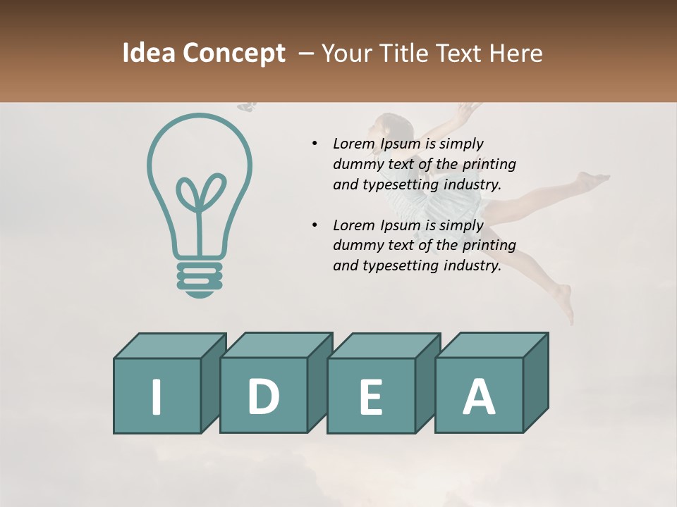 Girl Flying In The Sky PowerPoint Template