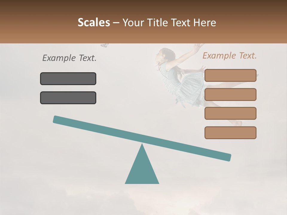 Girl Flying In The Sky PowerPoint Template
