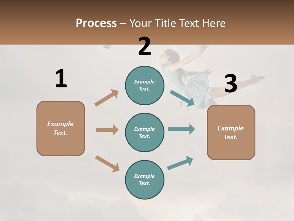 Girl Flying In The Sky PowerPoint Template