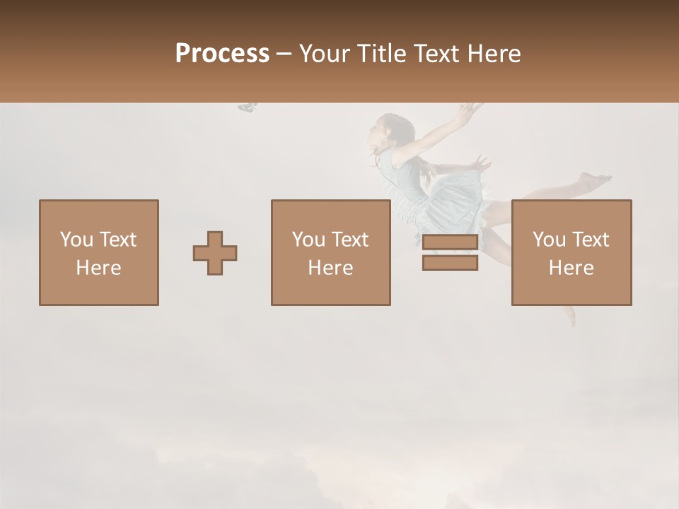 Girl Flying In The Sky PowerPoint Template