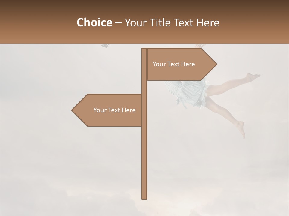Girl Flying In The Sky PowerPoint Template