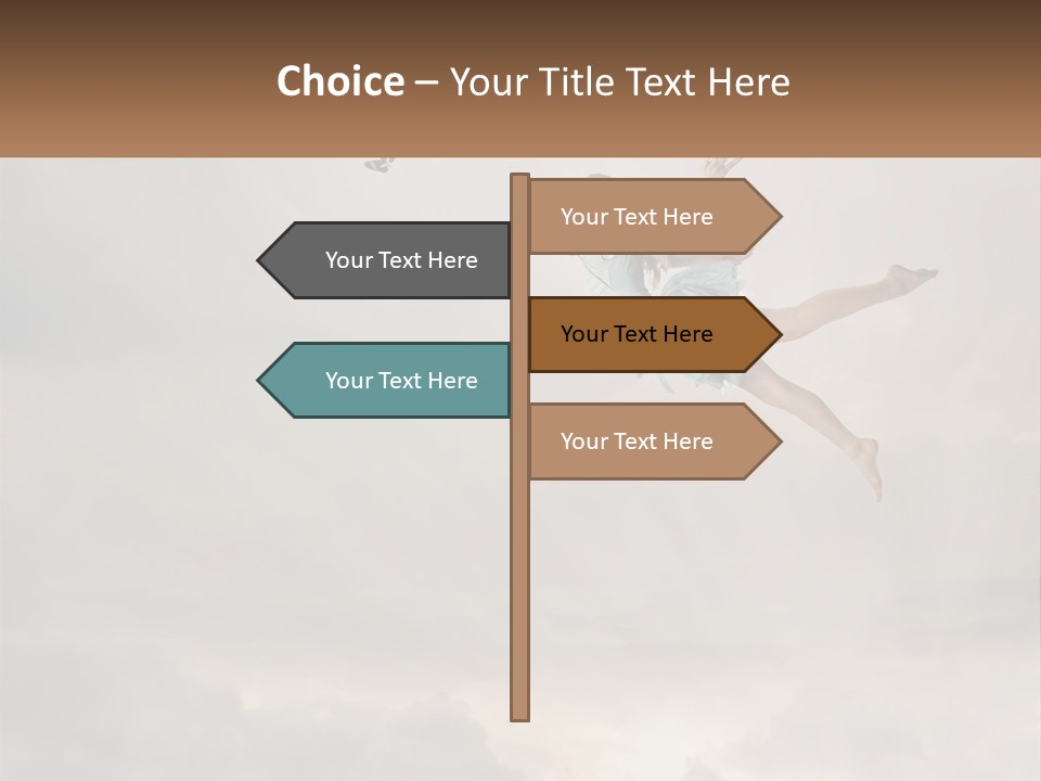 Girl Flying In The Sky PowerPoint Template