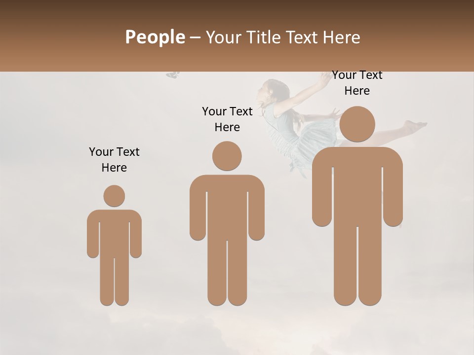 Girl Flying In The Sky PowerPoint Template