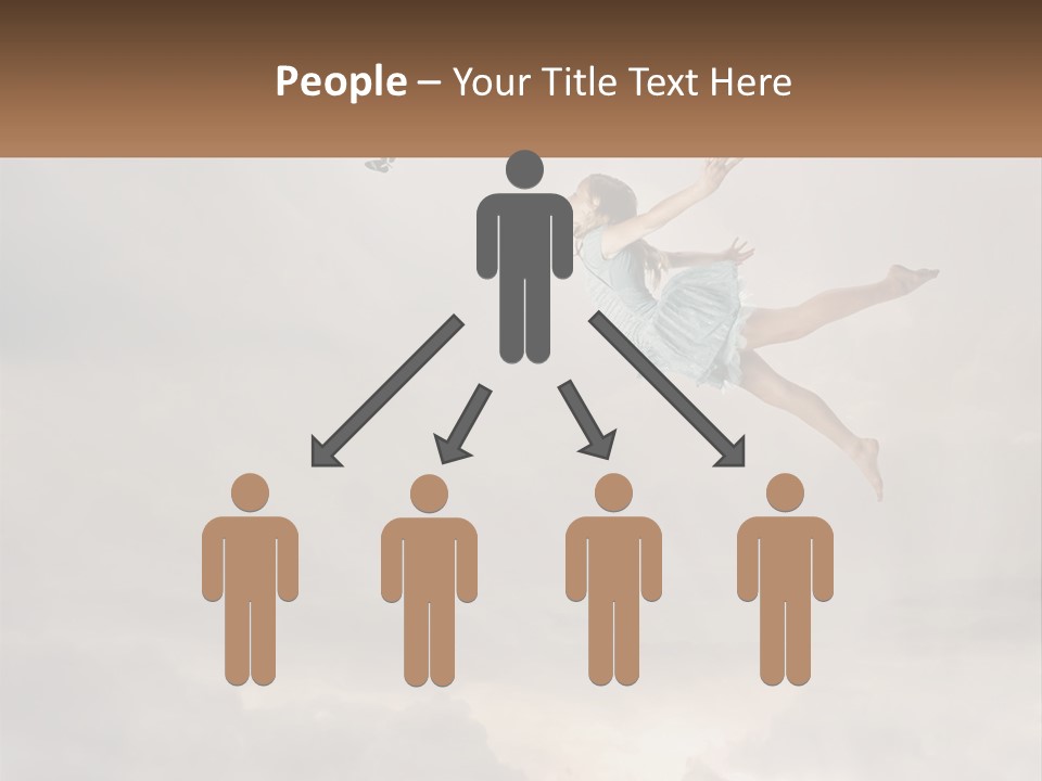 Girl Flying In The Sky PowerPoint Template