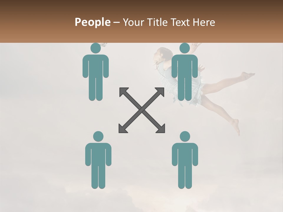 Girl Flying In The Sky PowerPoint Template