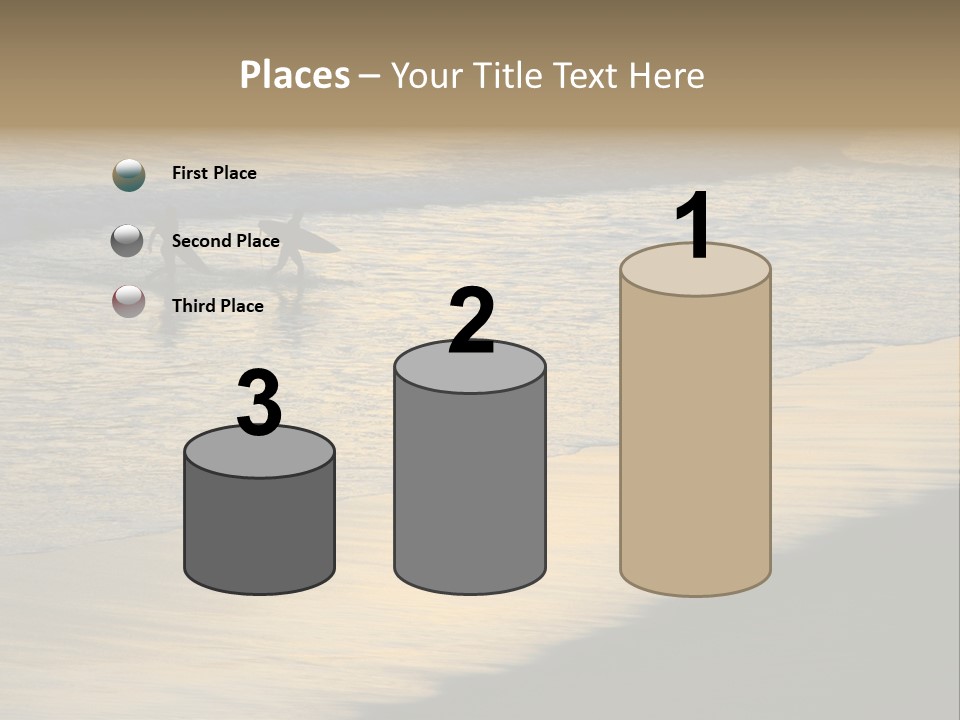Surfers Walk From The Beach In The Evening PowerPoint Template