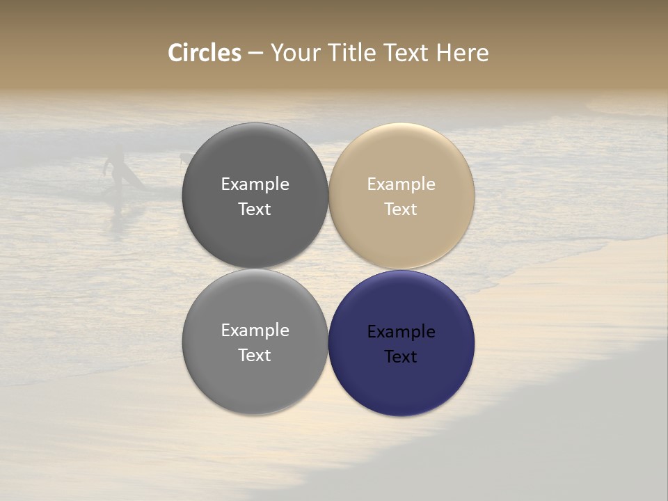 Surfers Walk From The Beach In The Evening PowerPoint Template