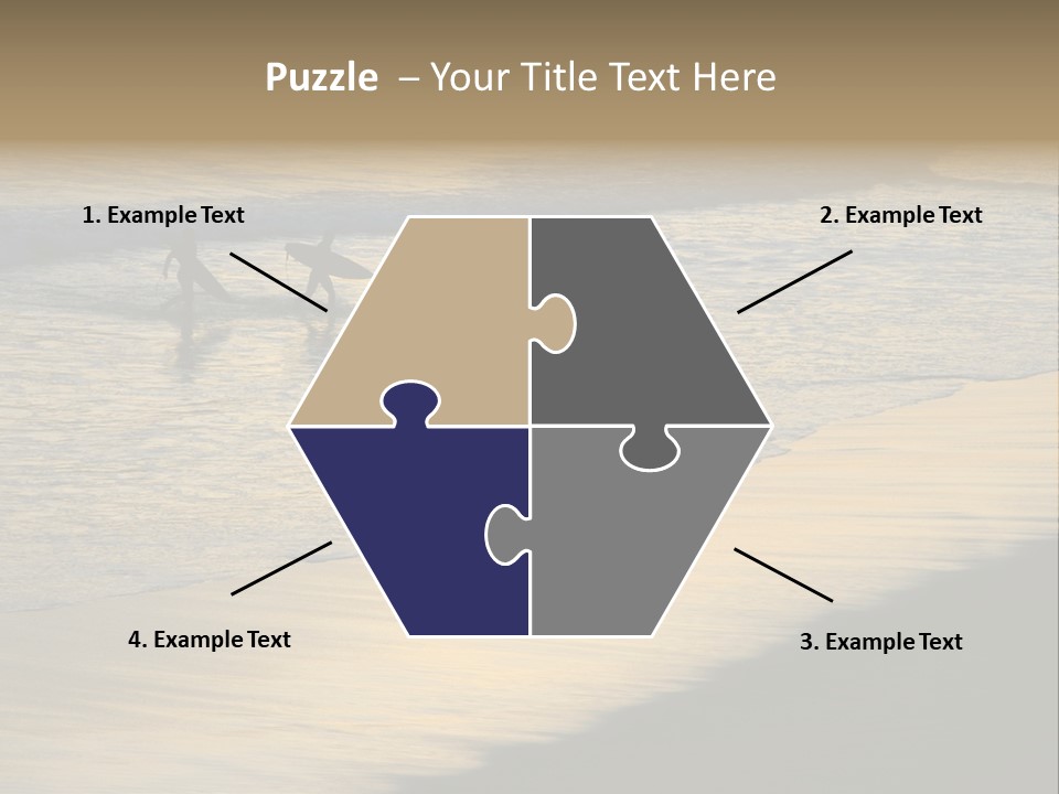 Surfers Walk From The Beach In The Evening PowerPoint Template