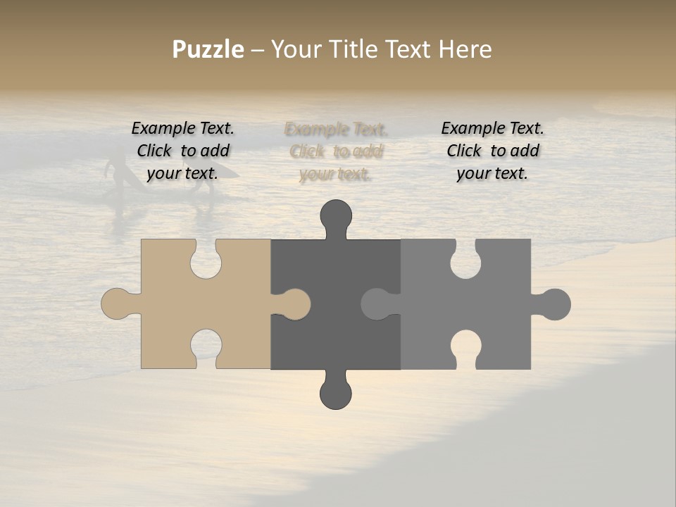 Surfers Walk From The Beach In The Evening PowerPoint Template