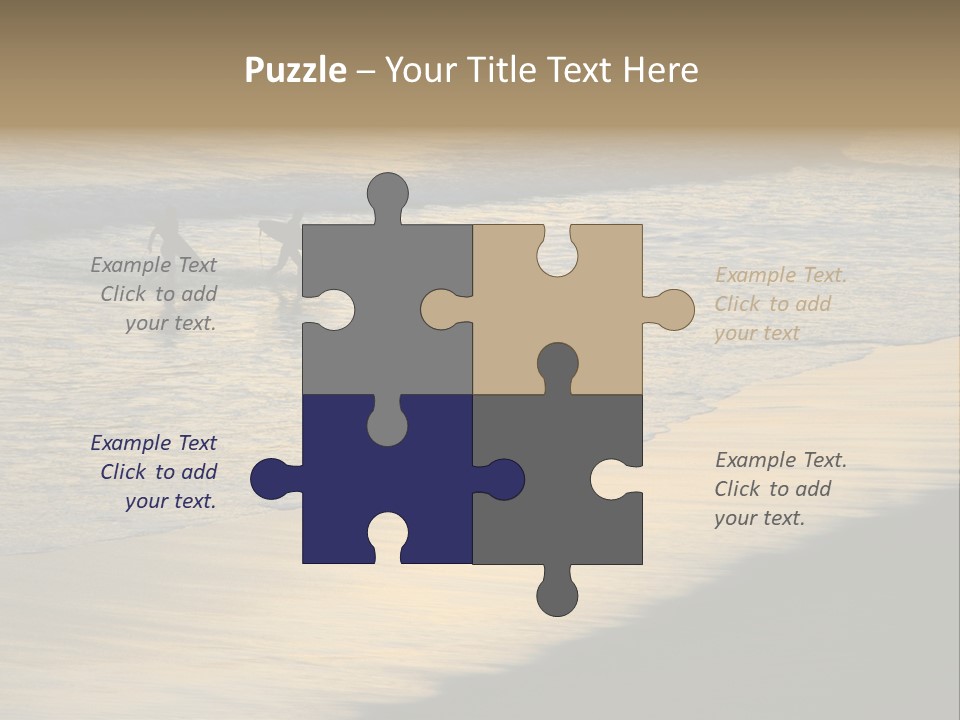 Surfers Walk From The Beach In The Evening PowerPoint Template