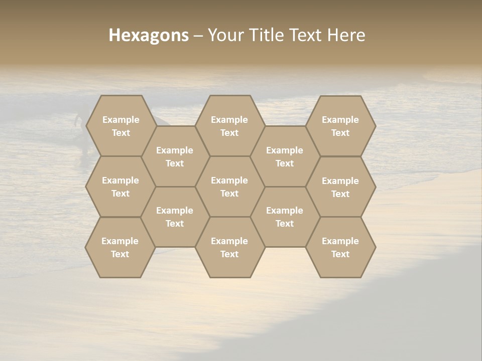 Surfers Walk From The Beach In The Evening PowerPoint Template