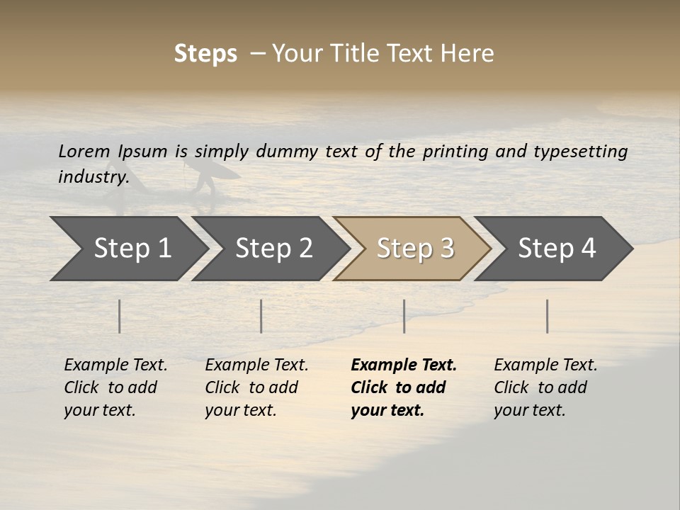 Surfers Walk From The Beach In The Evening PowerPoint Template