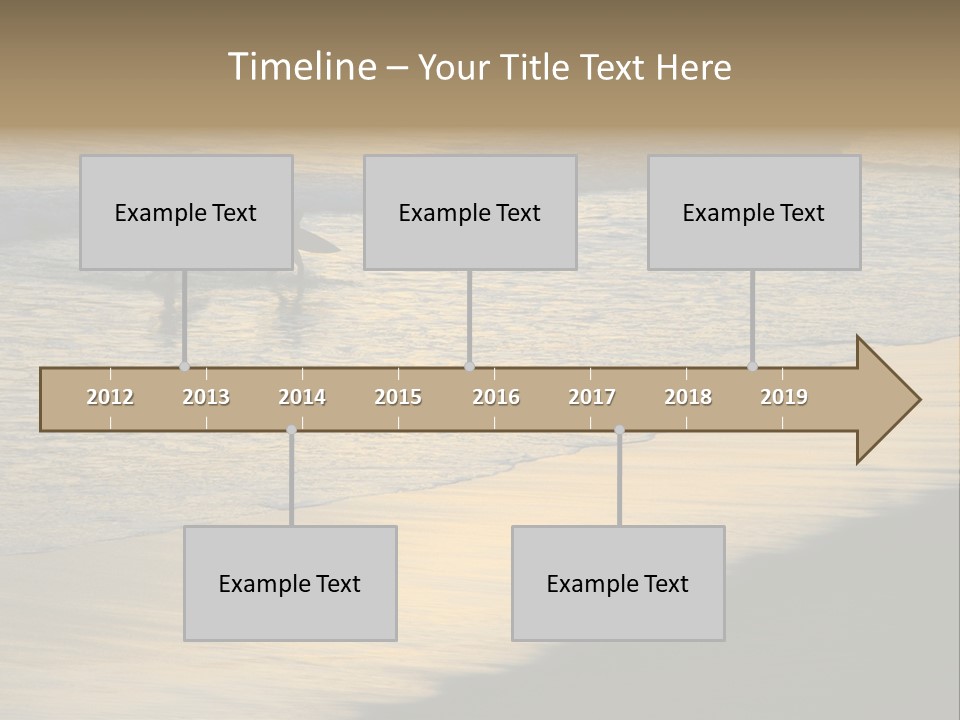 Surfers Walk From The Beach In The Evening PowerPoint Template