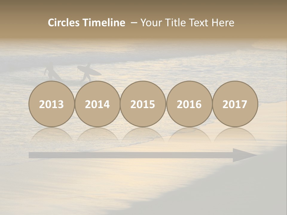 Surfers Walk From The Beach In The Evening PowerPoint Template