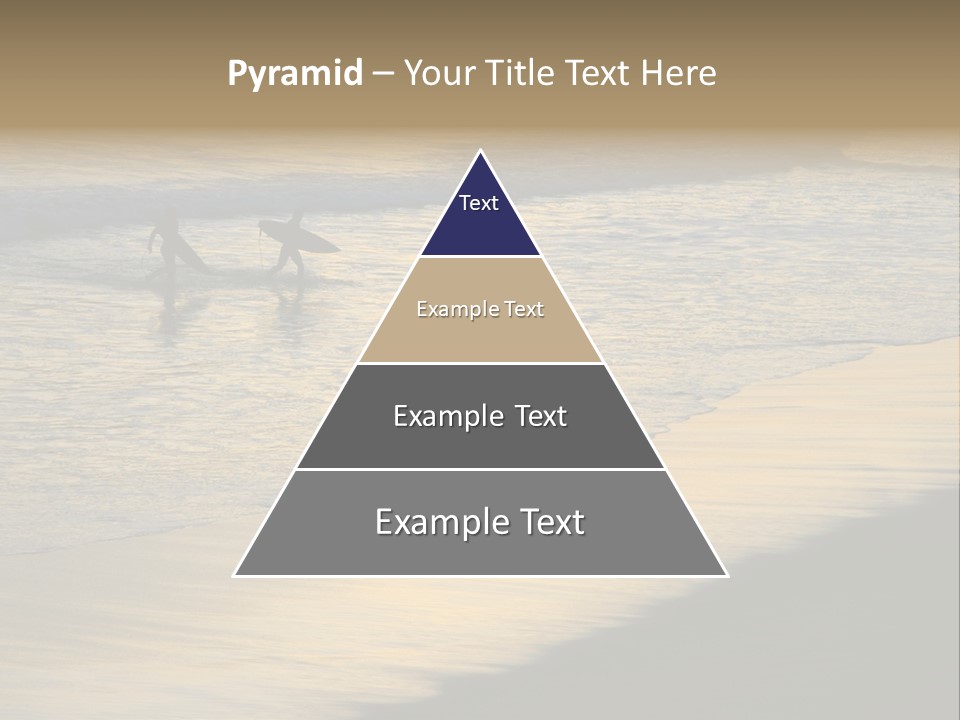 Surfers Walk From The Beach In The Evening PowerPoint Template