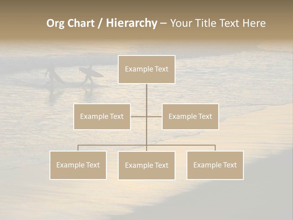 Surfers Walk From The Beach In The Evening PowerPoint Template