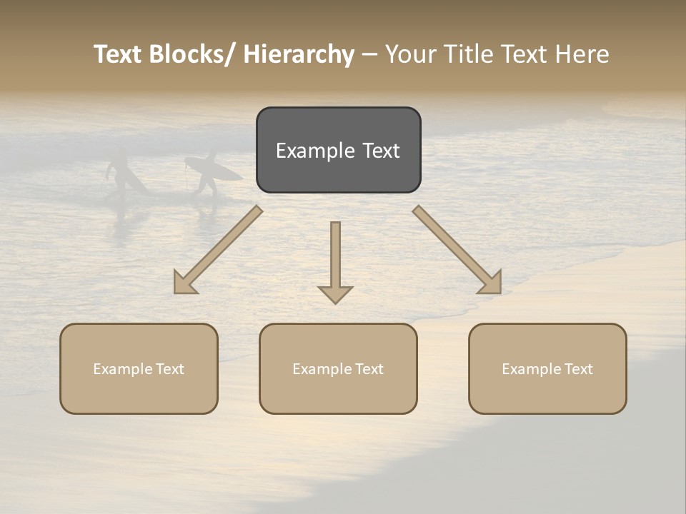 Surfers Walk From The Beach In The Evening PowerPoint Template