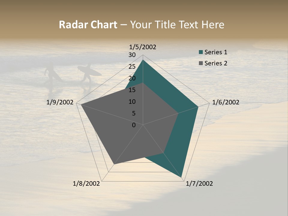 Surfers Walk From The Beach In The Evening PowerPoint Template