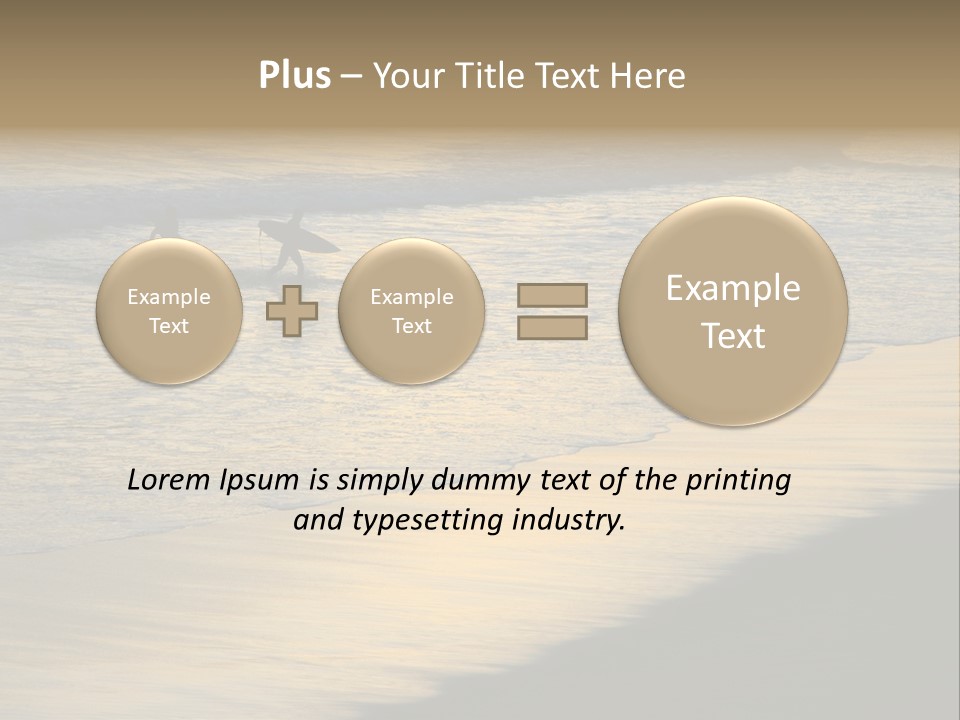 Surfers Walk From The Beach In The Evening PowerPoint Template