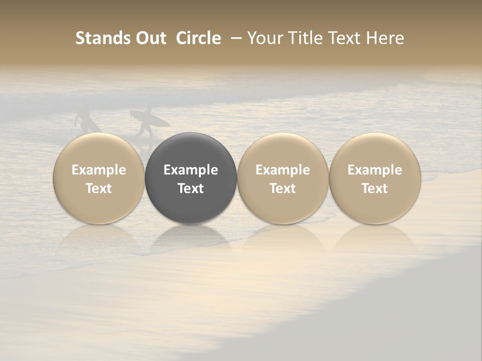 Surfers Walk From The Beach In The Evening PowerPoint Template