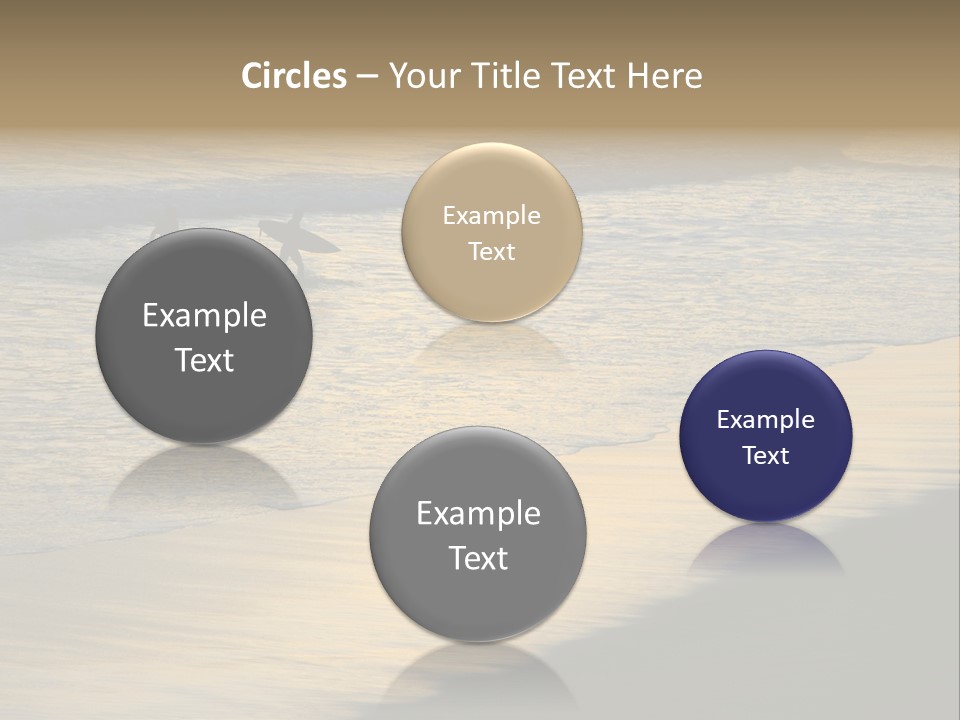 Surfers Walk From The Beach In The Evening PowerPoint Template