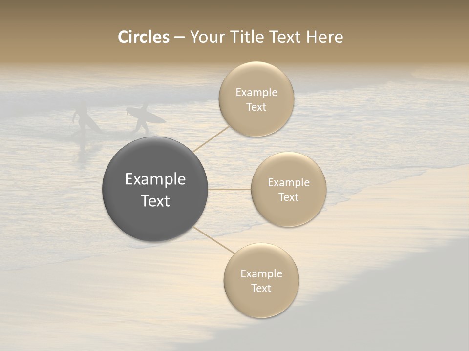 Surfers Walk From The Beach In The Evening PowerPoint Template